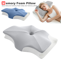 Ice Silk Slow-rebound Memory Foam Orthopedic Cervical Pillow Breathable Soft Travel Pillow Neck Support Pillows for Pain Relief