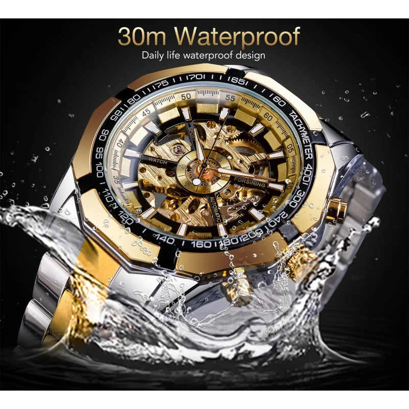 Free Shipping OUTLETSNew forsining 340Classic Look Men's Fashion Casual Hollow Luminous Automatic Mechanical Watch