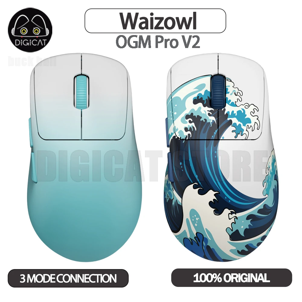 

Waizowl Ogm Pro V2 Gaming Mouse Lightweight Mouse 3 Mode USB/Bluetooth/2.4G Wireless Mice Paw3950 Office Gamer Mouse For Pc Gift