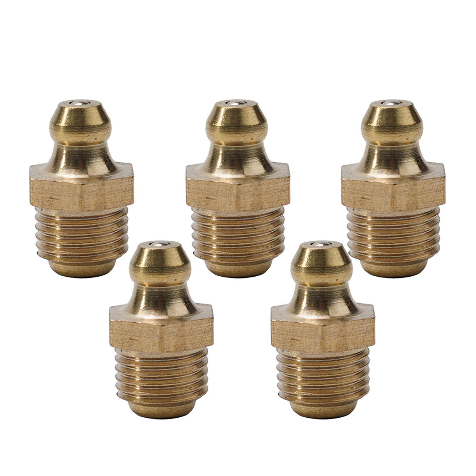 5Pcs Brass Straight Hydraulic Grease Fitting Accessories M10 X 1mm Thread Nipple Machine Tool Connection Supplies