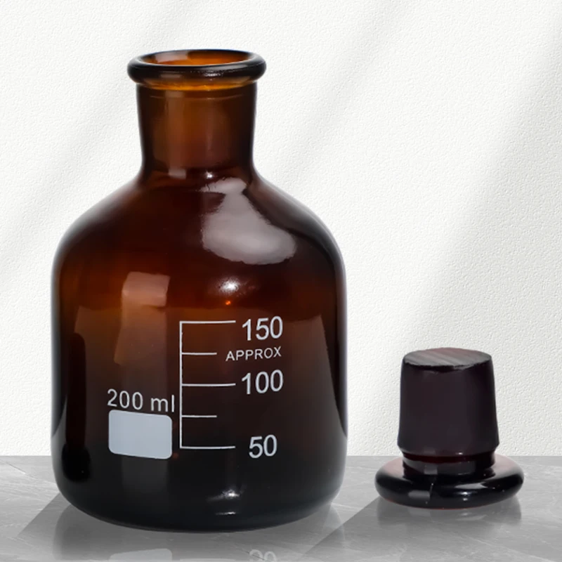 

200ml brown mouth grinding stopper glass bottle silicate material water acidified sulfide sampling bottle