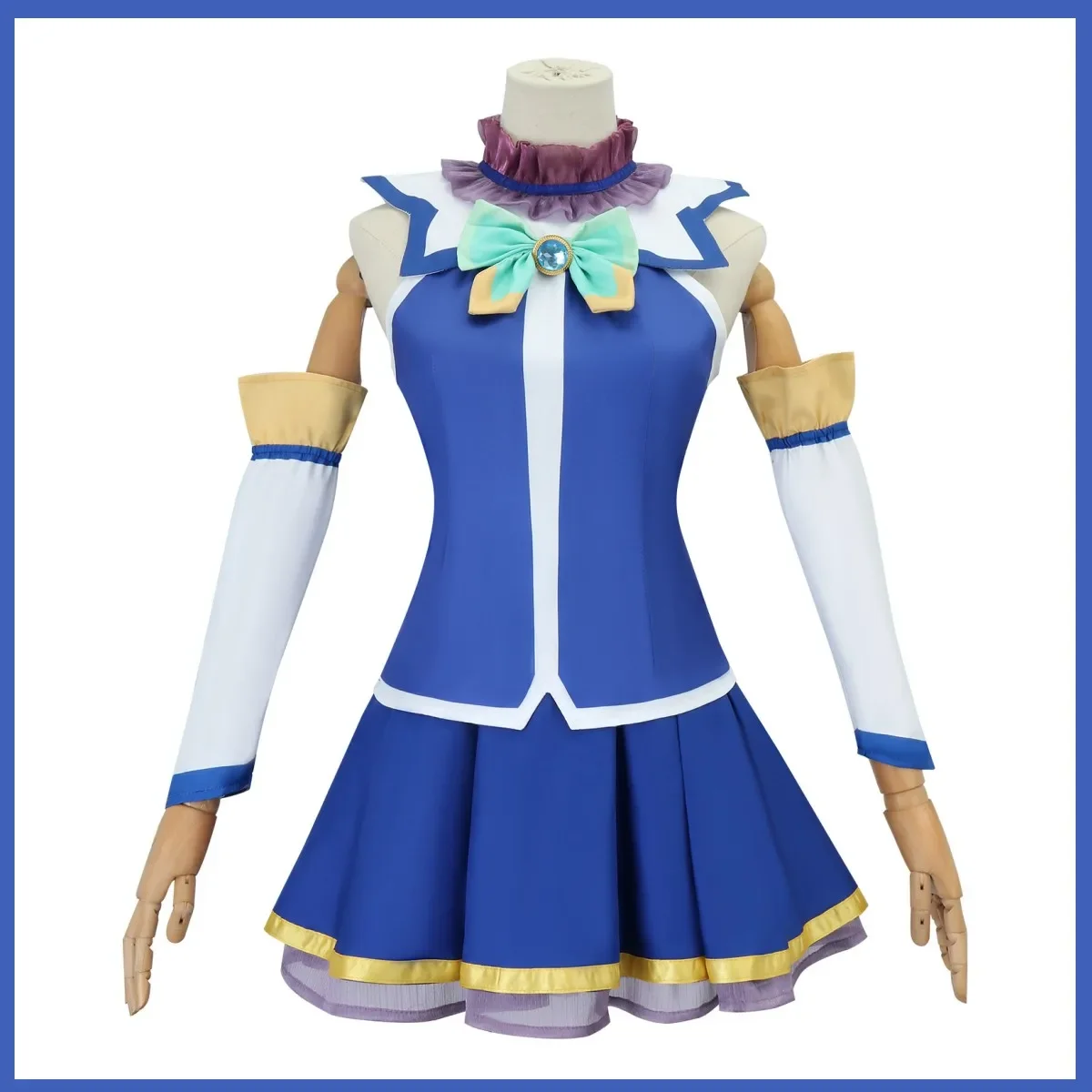 Aqua Cosplay fantasia com peruca e vestido, Anime Konosuba, Deus, bênção sobre este mundo maravilhoso, conjunto uniforme, terno de festa de Halloween, roupas