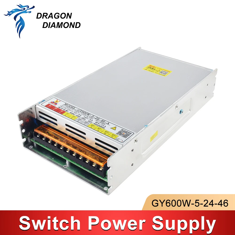 Guanyang CNC Switch Power Supply GY600W-5-24-46 Triple Output DC5V 3A 24V 3A 46V 11A for Laser Cutting and Engraving Machine