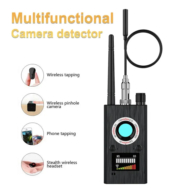 Anti Spy Secret Camera Detector T9 Portable Security Protection Hotel Detection Bug RF Signal GPS Scanner Hidden Cam Finder