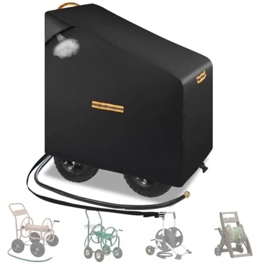 

Hose Reel Cart Covers for OutsideHeavy Duty 420D Hosepipes Cover for Garden with Air Vent Waterproof Strip 2 Reflective Strip H