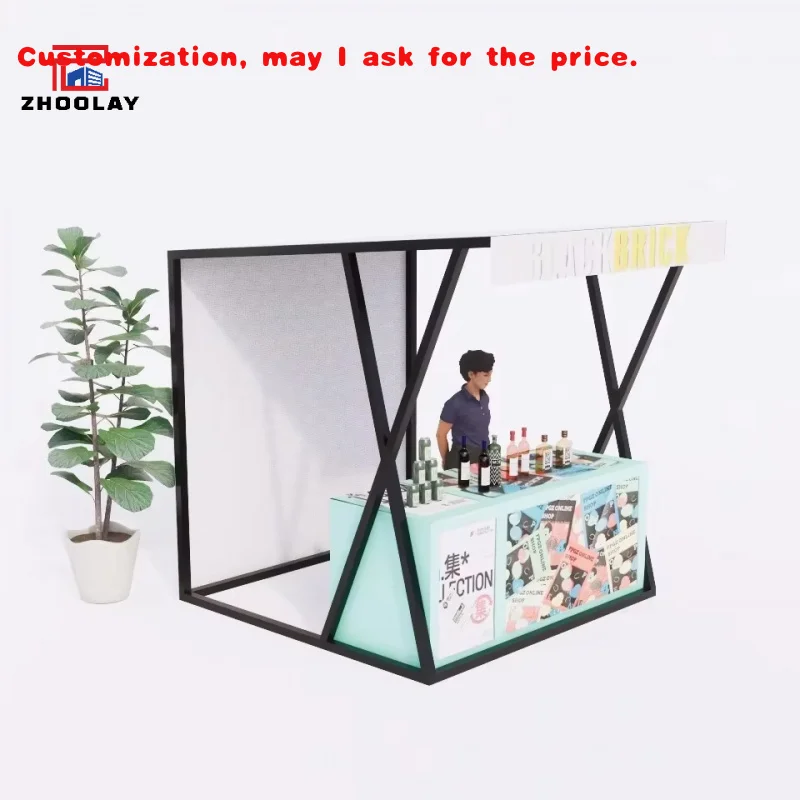 custom.Activities Traditional Kiosk Metal Booth Rack Campus Mall Street Fair Event Booths Mobile Outdoor Shop