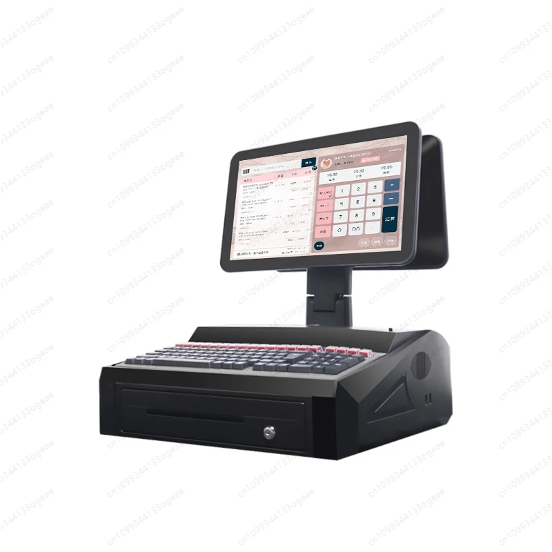 

POS Keyboard 58/80mm Thermal Printer Cash Register Pos Machine System 15.6 inch Touch Screen POS All In One with Cash Drawer