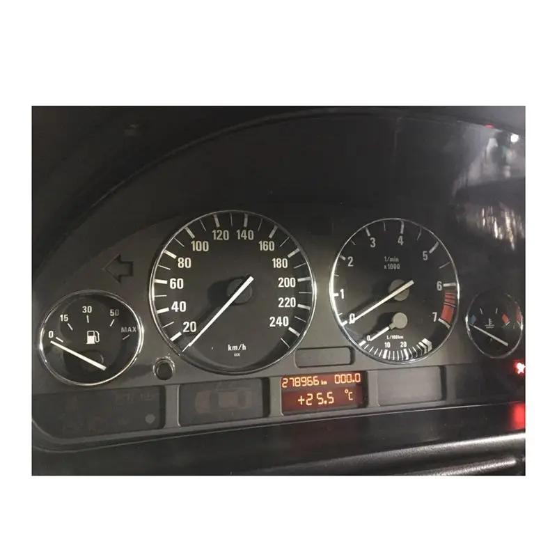 ABHX-Car Speedometer Cover Bezel Trim Dashboard Gauge Ring Set For BMW E39 5 Series E38 7 Series E53 X5 - view 3