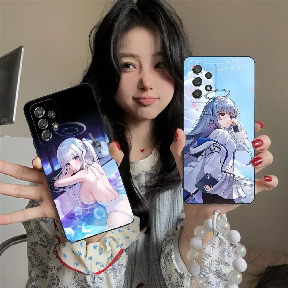 الأزرق الأرشيف Ushio Noa قضية الهاتف لسامسونج غالاكسي M55 54 42 35 34 33 32 23 22 15 14 13 12 F55 5G غطاء ملون جميل