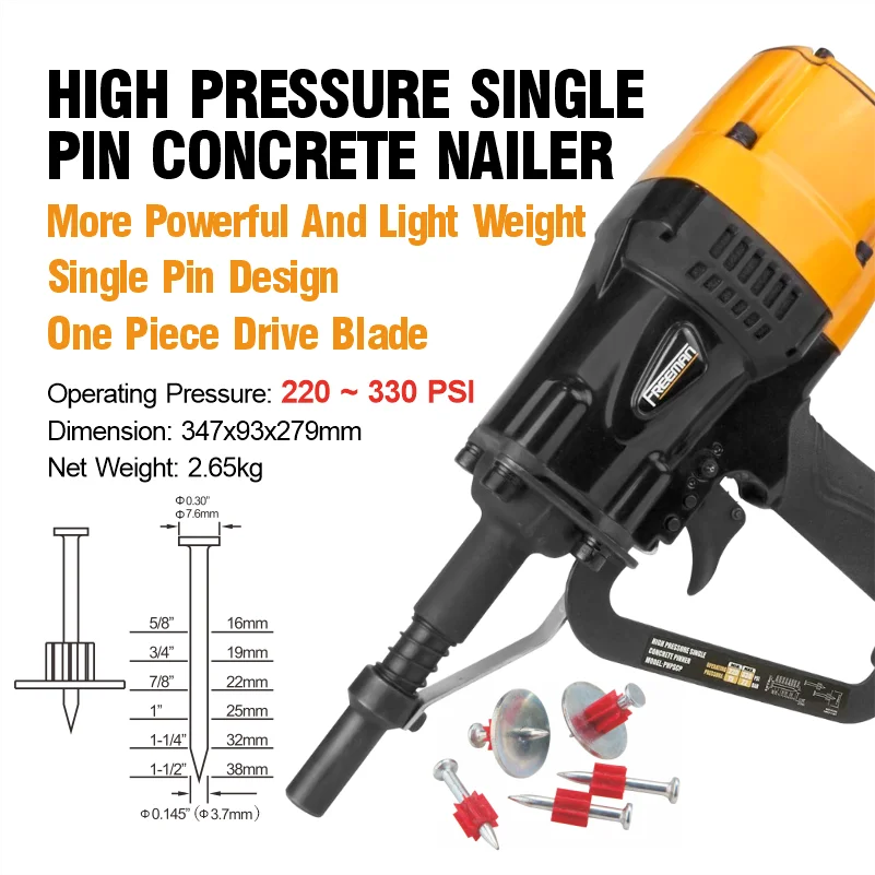 Freeman Aerated High Pressure Ceiling Nailer Strong Concrete and Steel Nail -Gun for Sale