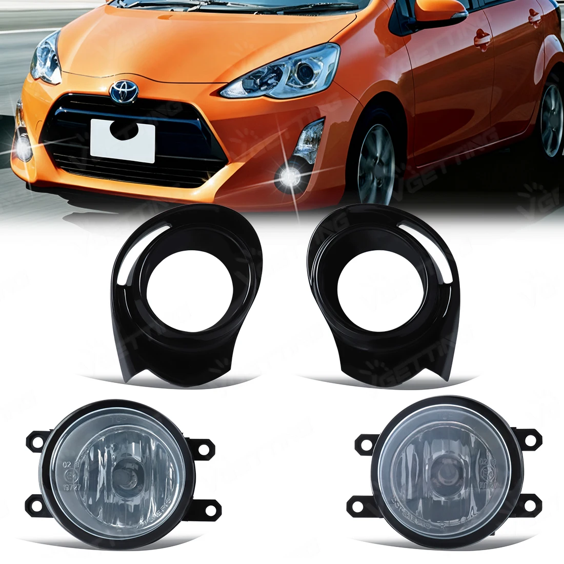 

Car Fog Lamp Assembly For Toyota Prius C Aqua 2015 2016 2017 LED Halogen Front Bumper Fog Light With Cover Wires Switch Harness