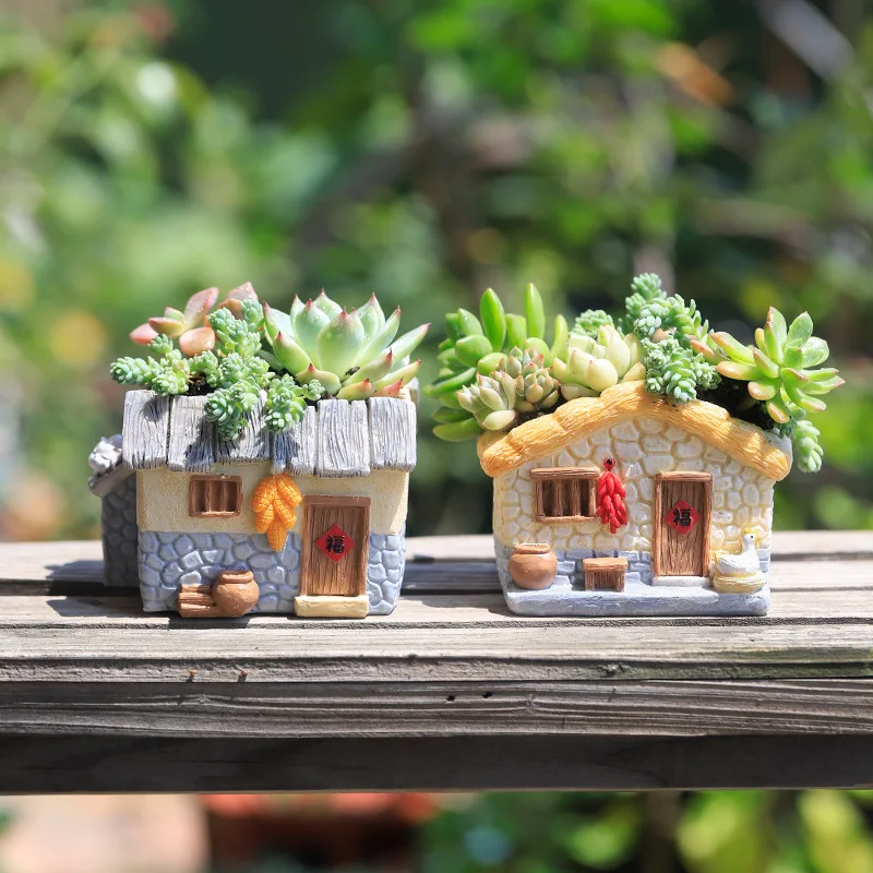 Cute smiling chair swing cartoon animal flower pot creative swing succulent plant flower pot garden home decoration