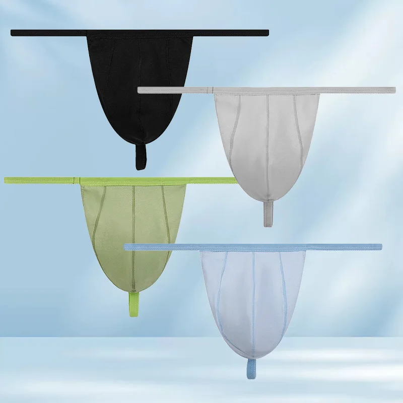 남성용 마이크로 미니 팬티, 심리스 얇은 스트랩, G-스트링, 로우 웨이스트, 작은 티팬티, 섹시 란제리, 단색 T백 속옷