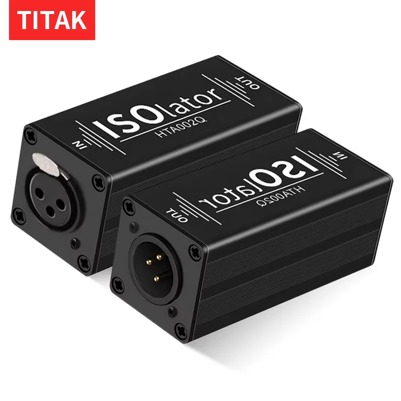 Professional 6.35mm XLR Audio Isolator, Anti-Interference Noise Filter Current Sound Eliminator for Mixer & Studio Equipment