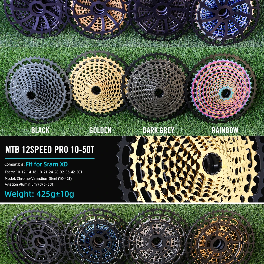SPEDAO 12 Speed MTB Cassette 10-52T 10-50T 11-50T XD HG Freewheel Lightweight CNC K7 Sprocket Drivetrain Upgrade Bike Parts