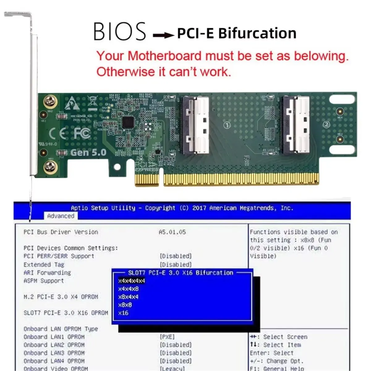 Pcie5.0 X16 To Dual… - image