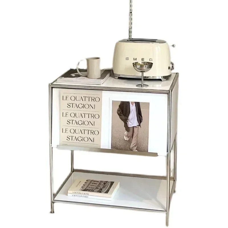 Armário lateral de jantar medieval, mesa de cabeceira do quarto, combinação de módulo de aço inoxidável