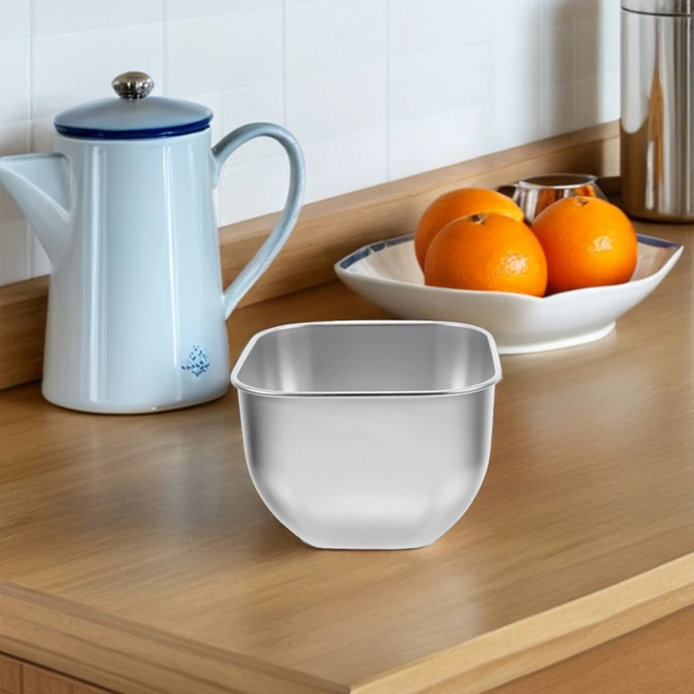 Cuenco de condimento de acero inoxidable, Mini recipiente cuadrado, cuencos de inmersión, salsa de soja, condimento de preparación pequeña, platos de taza de una sola capa