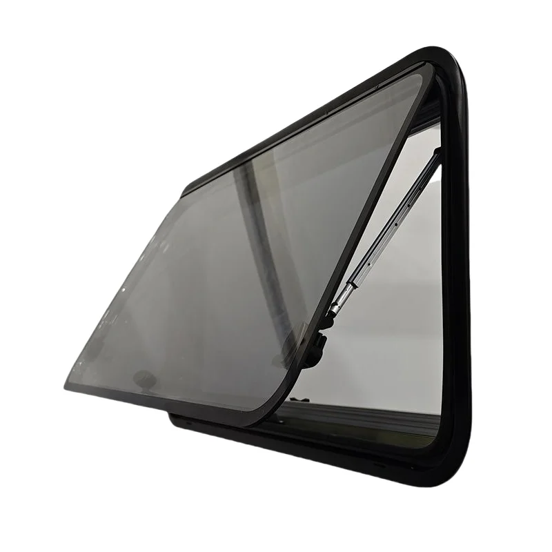 

Rv Camper Accessories 1300*600mm RV Caravan Radius Corner Window Durable Side Window With Mosquito Net and Anti-UV Curtains