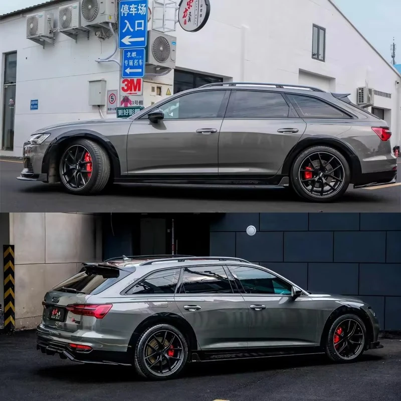 For A6 C8 Allroad carbon fiber side skirt For Audi A6 allroad 2019-2022 - view 6