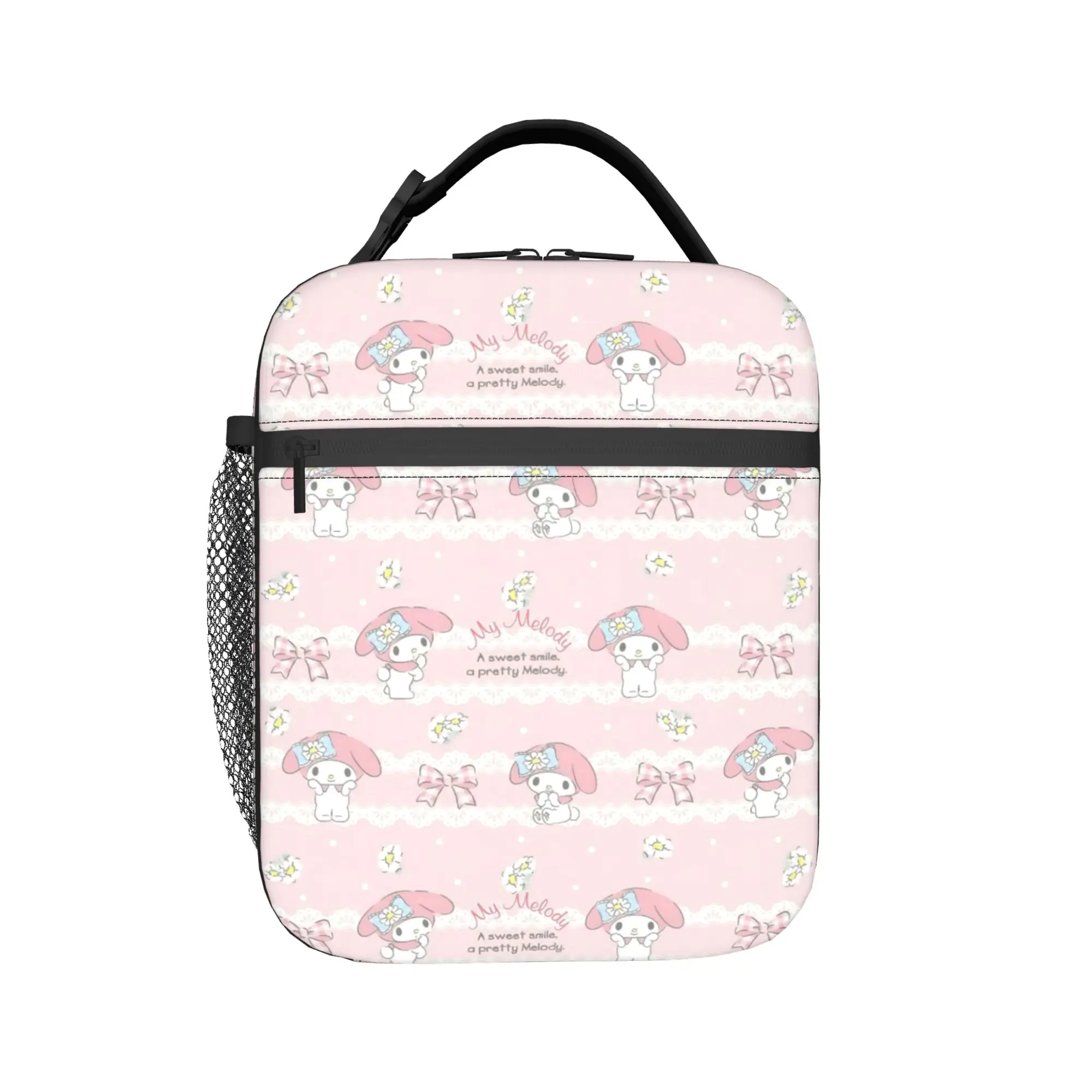 

My Melody Cartoon Insulated Lunch Bags Cooler Bag Reusable,Lunch Container Portable Tote Lunch Box Food Storage Bags Travel