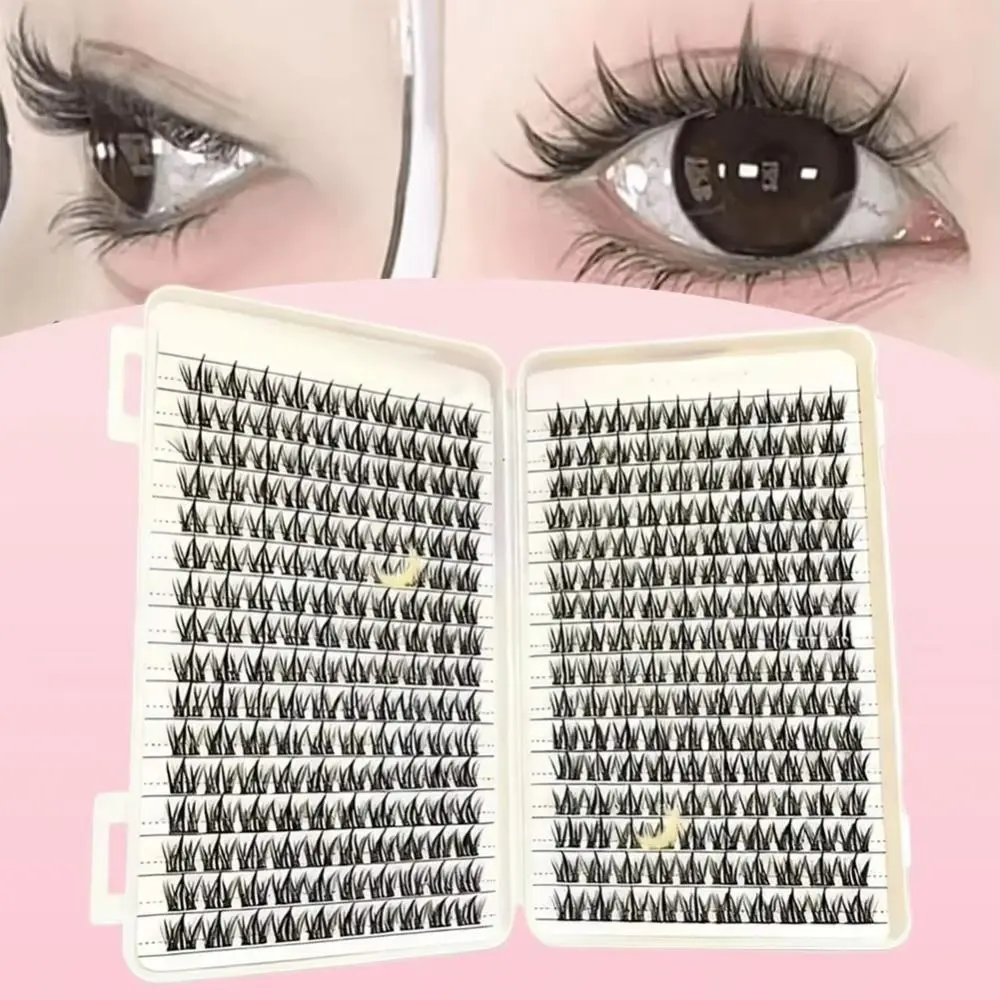 Natural Look False Eyelashes Bond and Seal Cluster Design 3D Faux Mink Lash Wispy Style DIY Lash Extension Kit