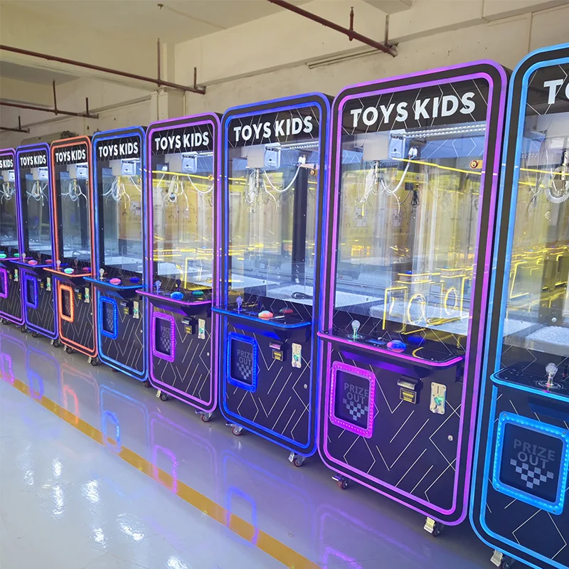Black Claw Machine Modern Arcade Game Machine Coin Operated Prize Crane Vending Machine With LED Light For Shopping Mall Club