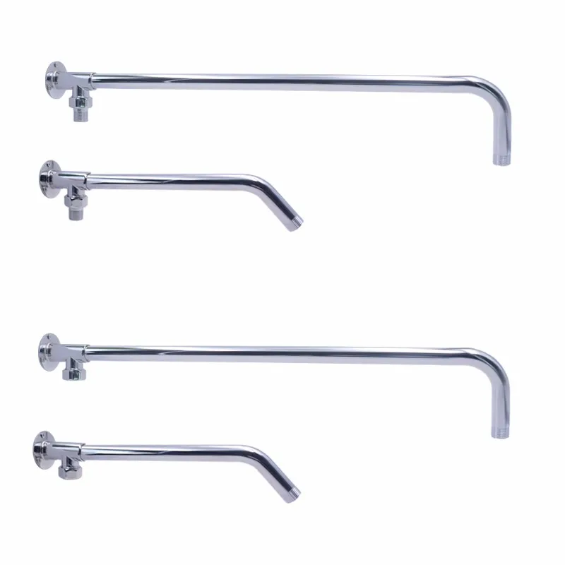 Wall Mounted Shower Arms Stainless Steel G1/2 Extend Water inlet Tubes Shower Head Bar Brass Fixed Seat for Bathroom Hardware