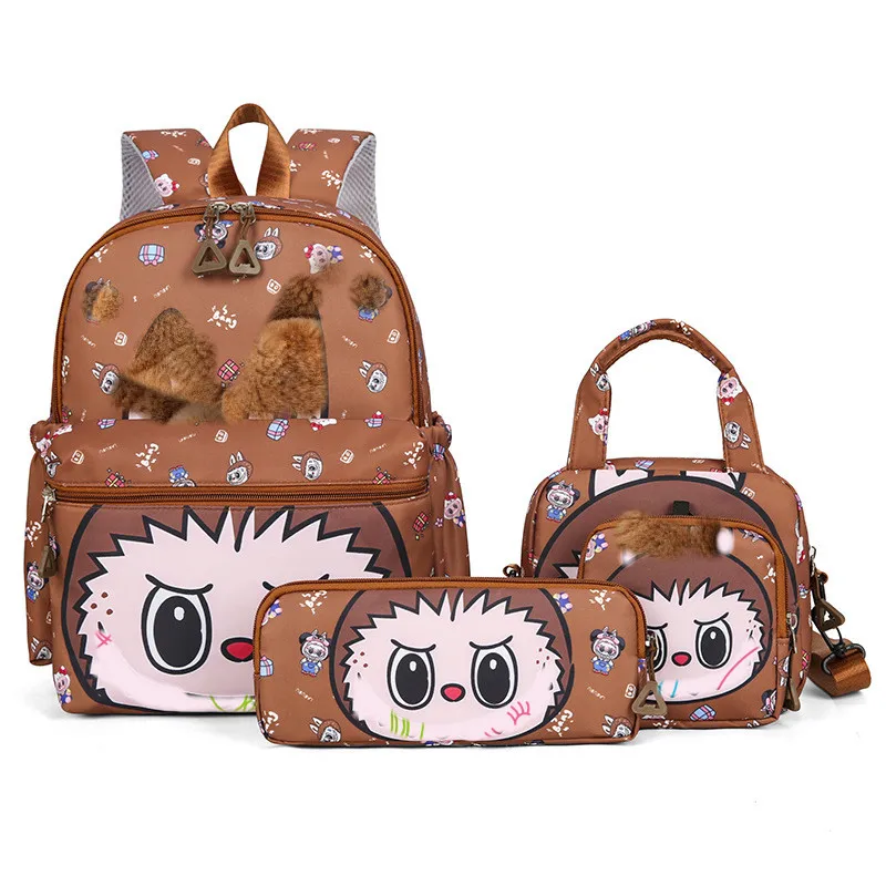 

miniso for 12labu 4PCS Set Cute Cartoon Messenger Bag backpack Coin Purse Girl Boy Shoulder Bag Children Schoolbag Pencil case