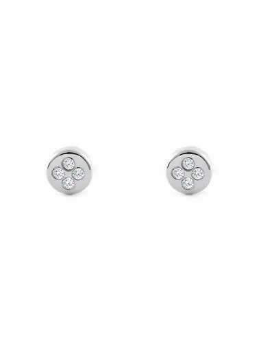 Earrings Bebe 18k white gold round zircon