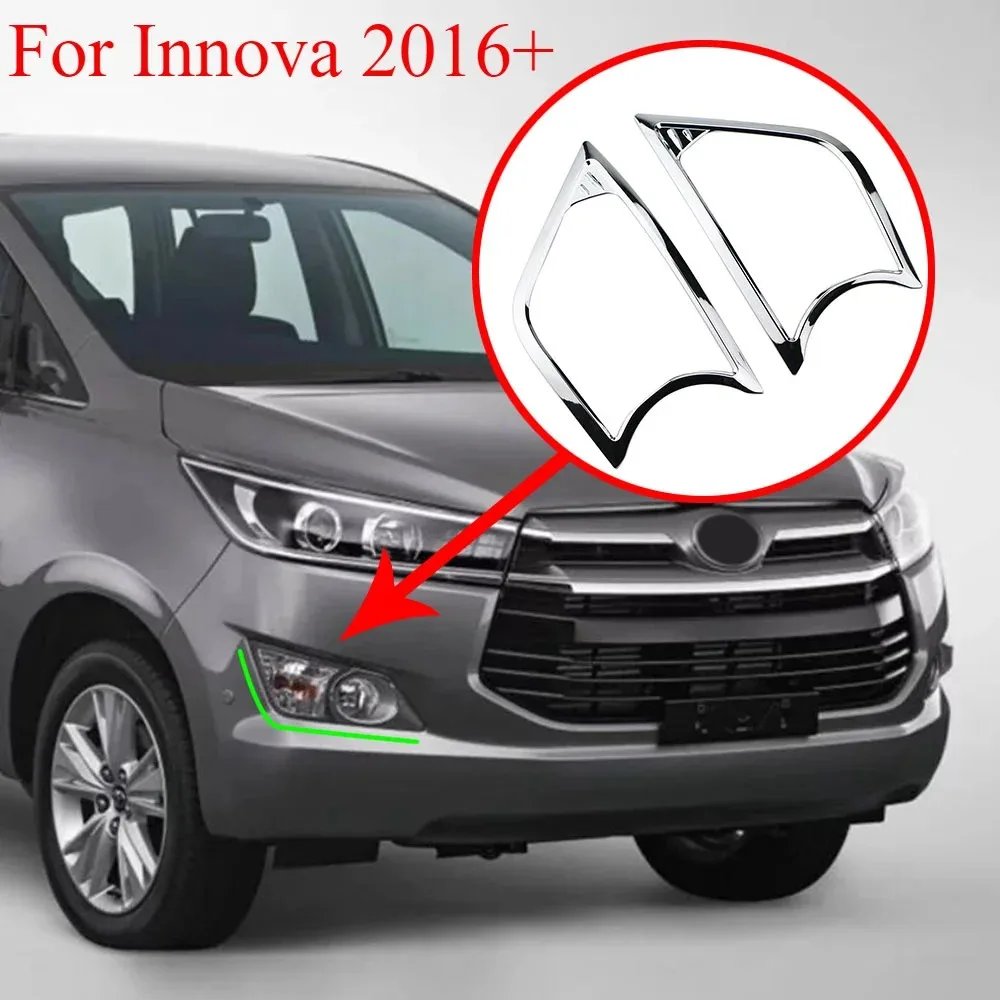 

Car Front Fog Light Cover Frame for Toyota Innova 2016 - 2021 Fog Lamp Sticker ABS Chrome Upgrade Accessories 2pcs/set