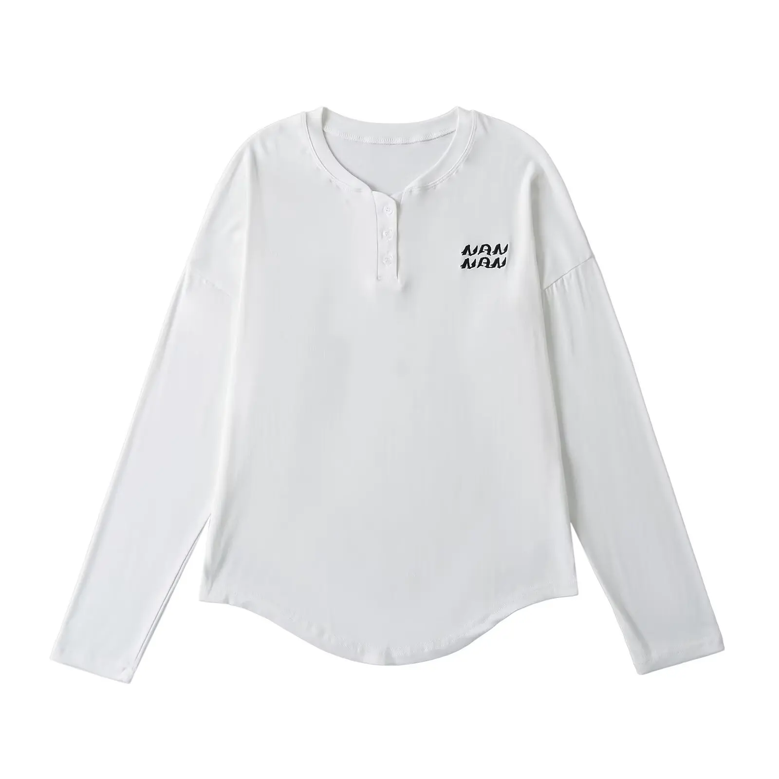 เสื้อยืดผู้หญิงผ้าบางปักลาย ดีไซน์พลิ้วไหว เหมาะสำหรับใส่เป็นเสื้อตัวใน แจ๊สแดนซ์ สตรีทแฟชั่น สไตล์ลำลอง ทรงหลวม