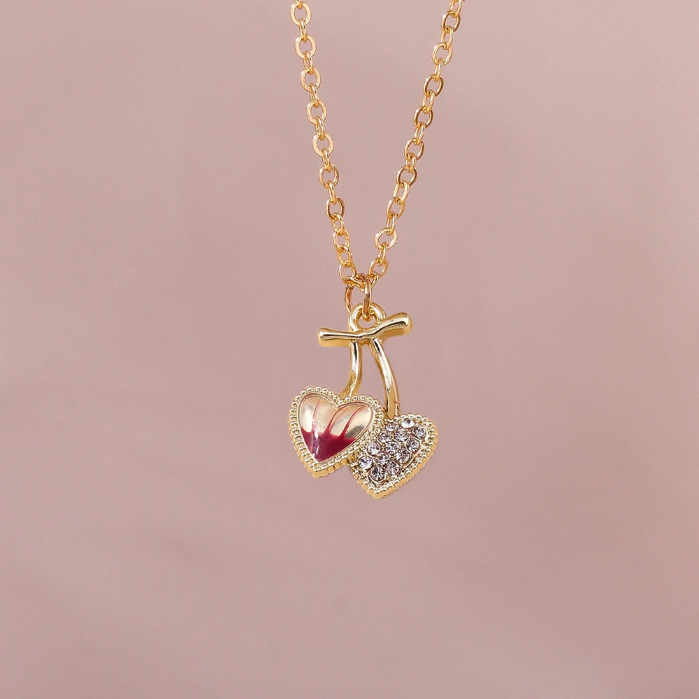 Aihua Gold Farbe Y2K Kristall Tier Herz Halskette Kpop Schlüsselbein Kette Halsketten für Frauen Mädchen Neue Trend Party Schmuck Geschenke – Detail 11
