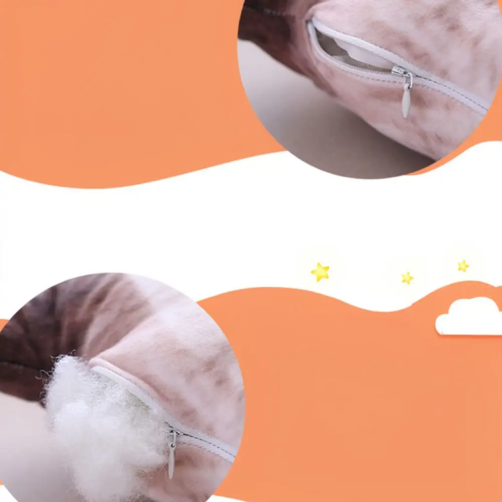 Creative Cat Stuffed Plush Pillow Realistic 3D Kitten Sofa Cushion Soft Nap Support Toy For Living Room Decoration
