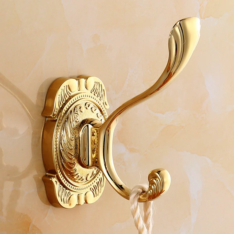 Gold Color  Wall hooks& racks,Clothes hanger & Towel & coat & Robe hook.Bathroom Accessories