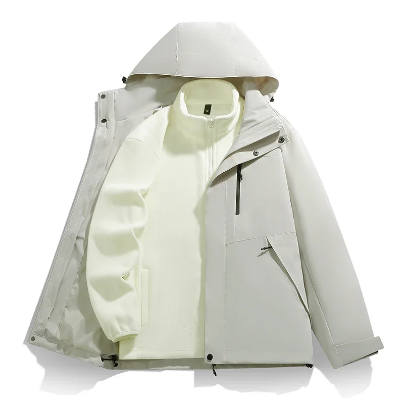 2025 New Autumn Winter Outerwear Outdoor Thicken Windproof Waterproof High Quality Down Jacket Men Women Warm Three in One Coats