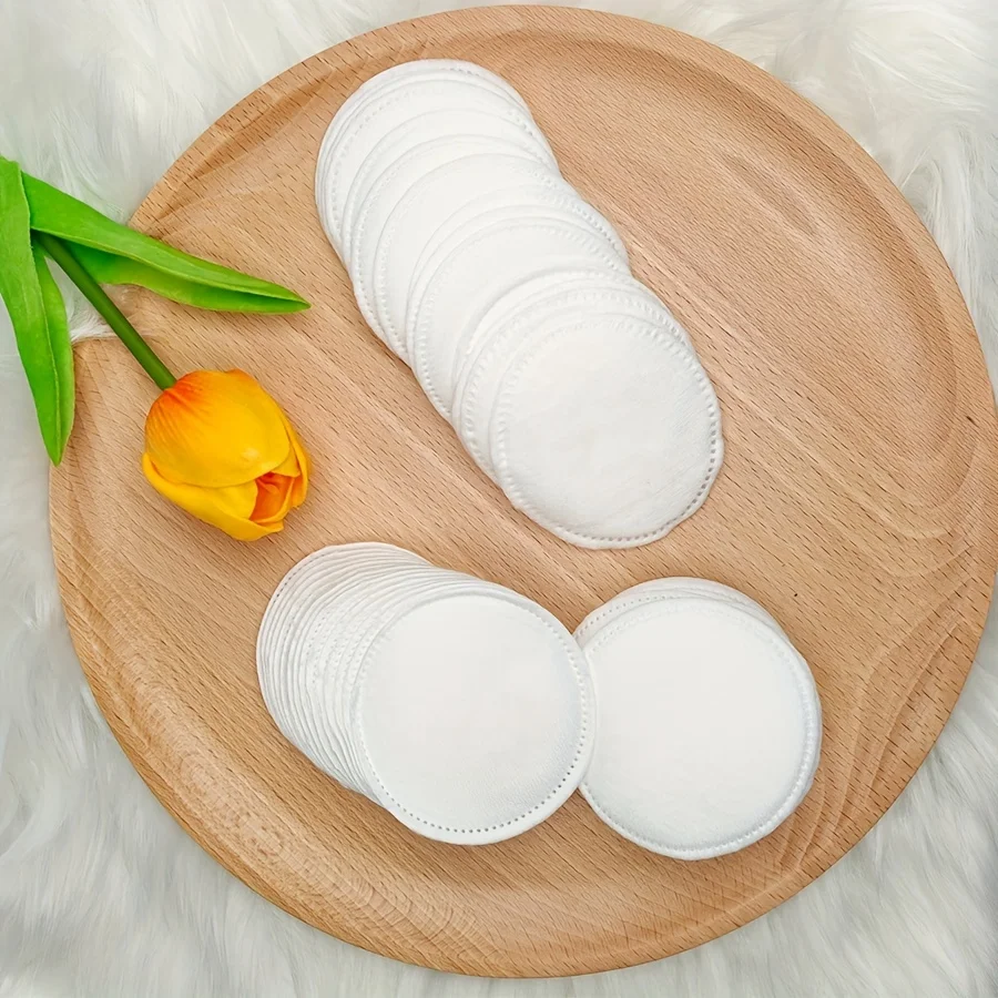100 pieces of round makeup remover pads for facial cleansing, removes makeup and nail polish, convenient for travel, 6*6cm