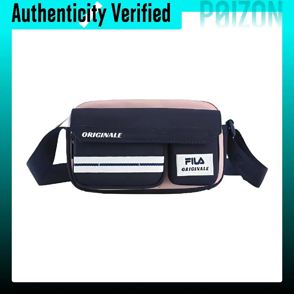 FILA Fabric Crossbody Bag, Shoulder Bag Unisex Marine Blue & Pink F13W519163FDB