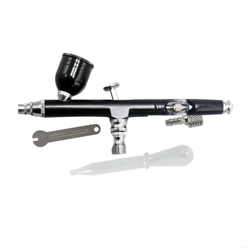 U1JB Aerografo con alimentazione a gravità a doppia azione da 0,3 mm per manicure per unghie Spazzola portatile con a