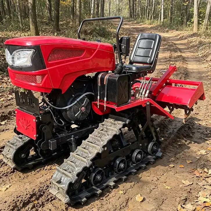 Customized Upgraded multifunctional cultivator, 60 HP crawler tractor, crawler rotary tiller and cultivator