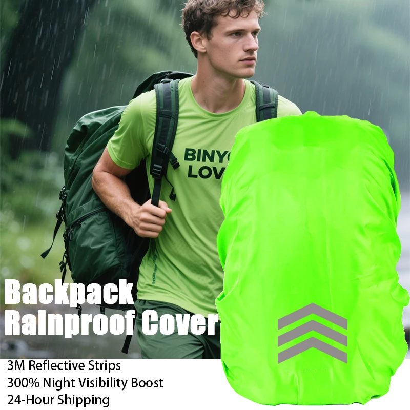 

Reflective Waterproof Cover Backpack Covers Bag Rain Protector Backpacks Raincover Rainproof Rucksack Case for Bike Fluo Color