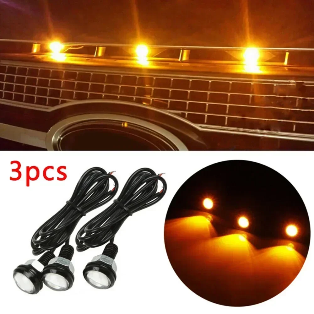 3X Amber LED Grille Lights For Ford F-150 Raptor Grille Style Light Kit Amber LED Light Truck Upgrade For SVT Raptor Style Side