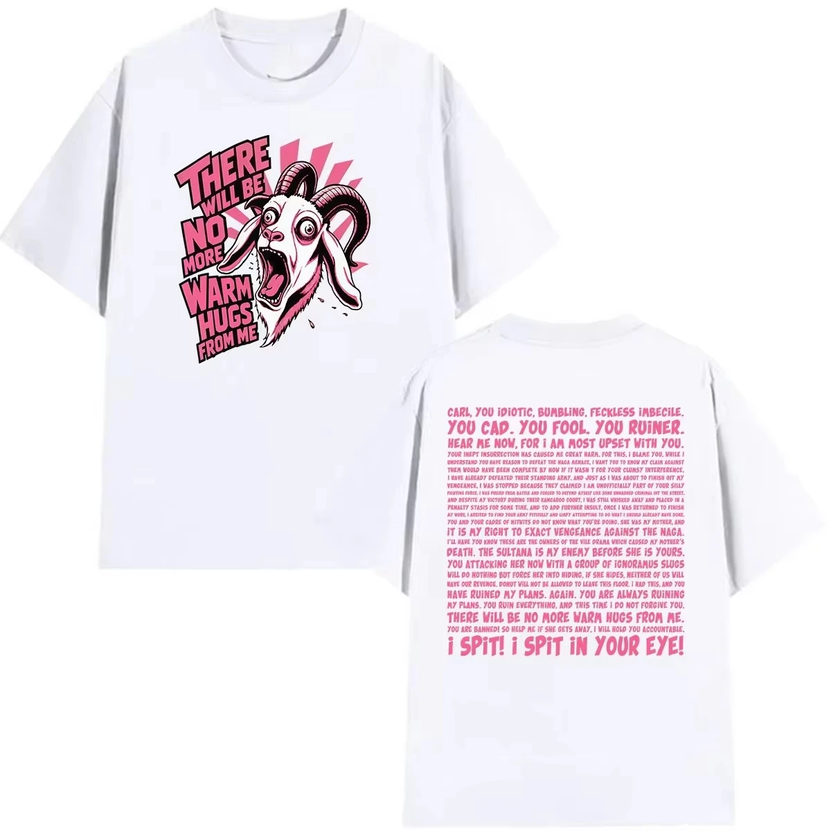 2026Dark Cartoon Graphic Double Sided Print Short Sleeve T-Shirt, Kids Adults Crew Neck Tee, Retro Horror Style Loose Casual Top
