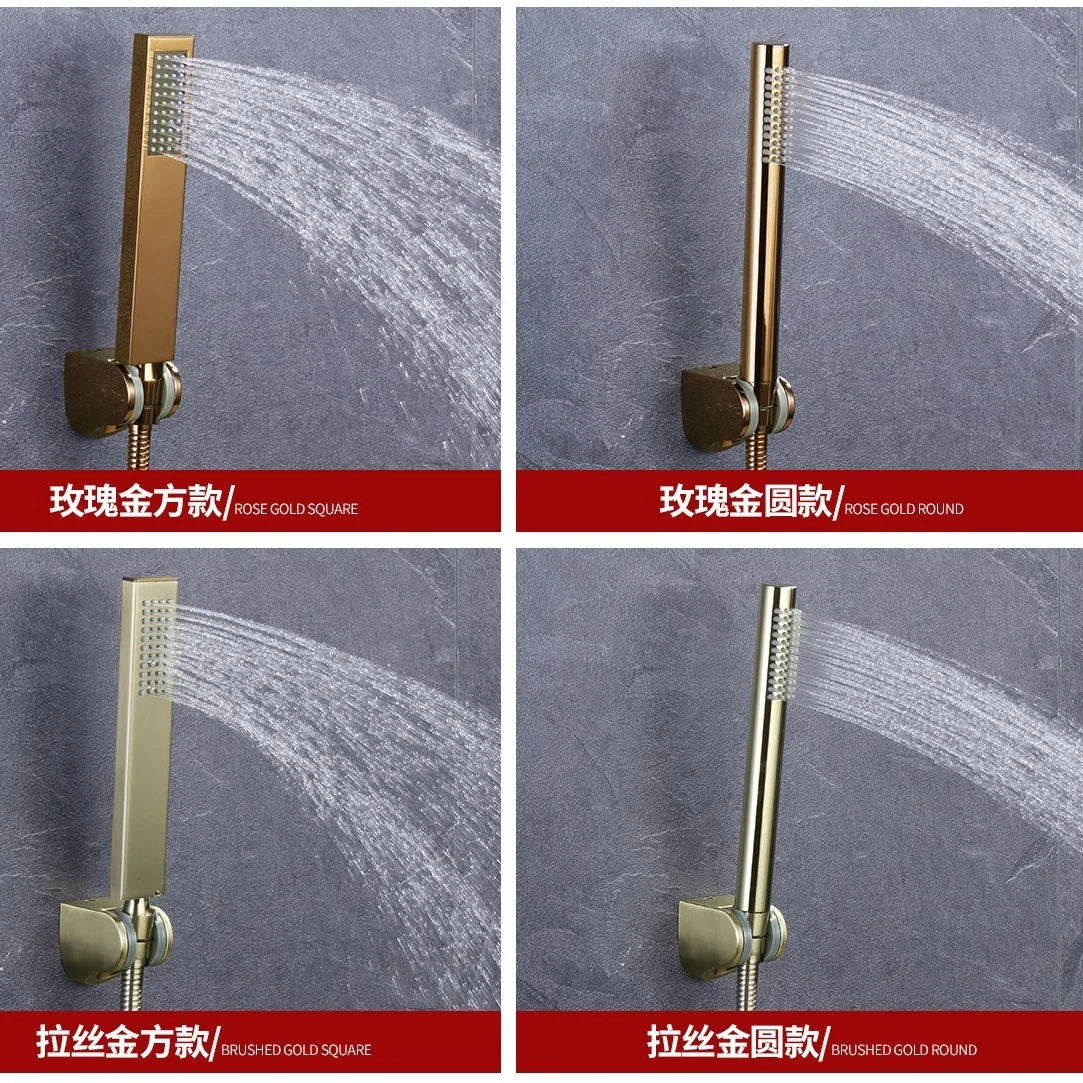 Hand Hold Shower Head Rose Gold Water Saving Shower Sprayer Bath Sprinkler Toilet High Quality Bathroom Accessories
