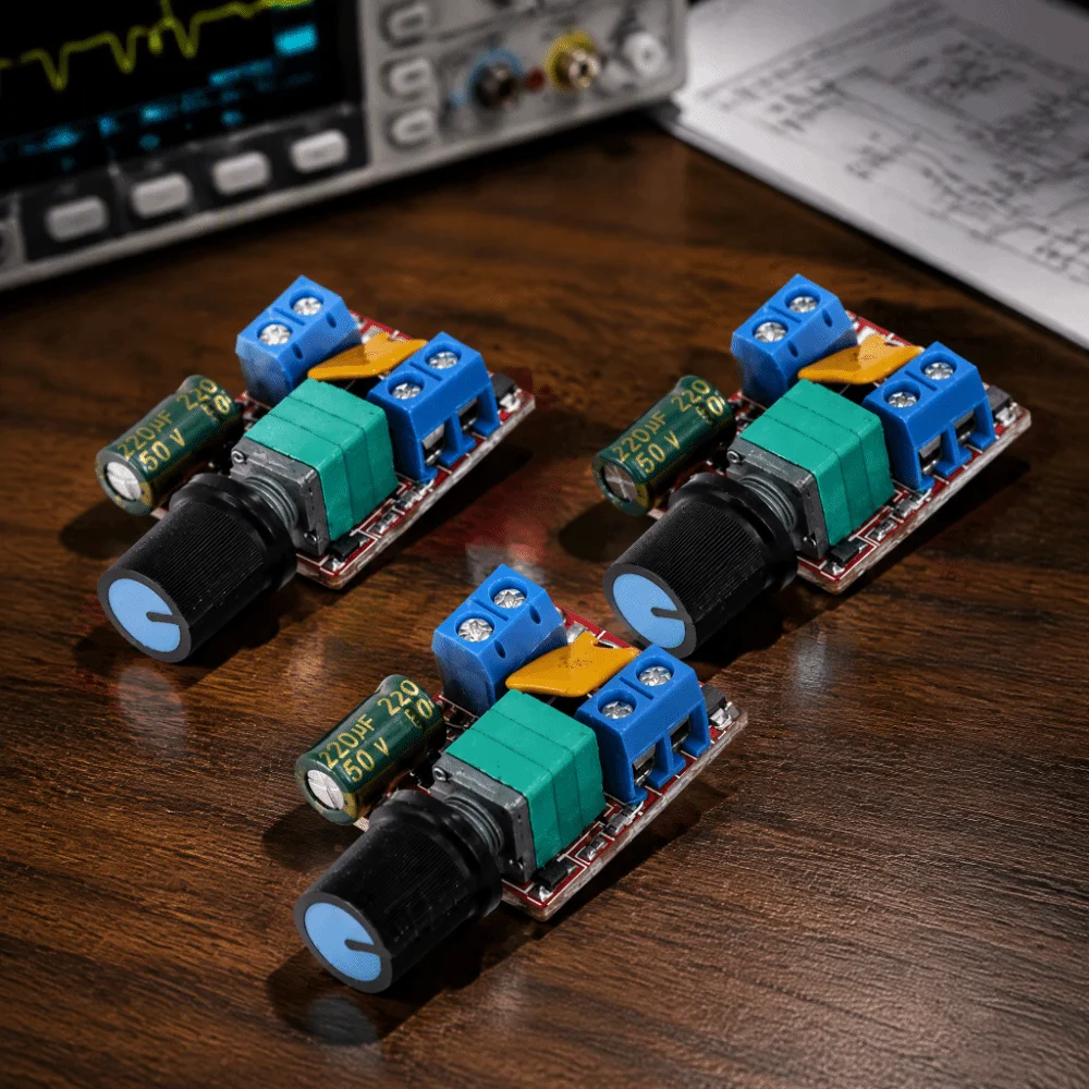 3pcs 3V-35V Motor Speed Controller 5A 90W Self Recovery Fuse LED Dimmer Control Board Mini Size Speed Control Switch