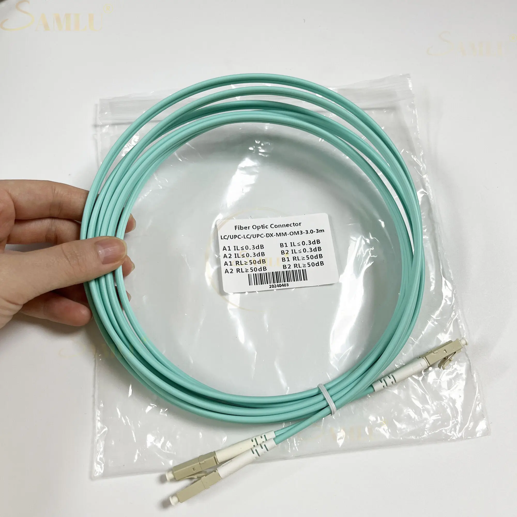 Imagem -03 - Velocidade Multimodo Patch Cord Cabo Multi-mode Fiber Om3 Patch Cabo 10 Gigabit 50 125 2.0 3.0 mm 3m Lc-lc Duplex Alta