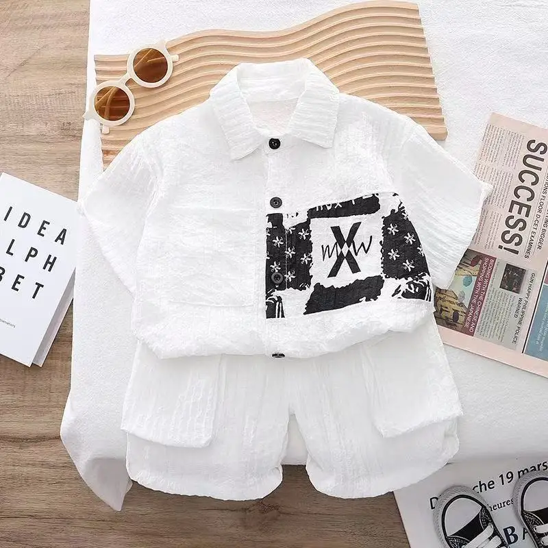 

New Summer Baby Clothes Suit Children Boys Casual Letter T Shirt Shorts 2Pcs/Sets Kids Outfits Toddler Costume Infant Tracksuits