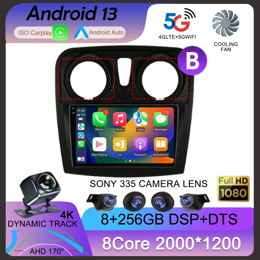 

Android 13 Carplay Auto Car Radio For Renault Logan 2 Sandero 2 2012-2019 Multimedia Video Player GPS Stereo 2 Din DVD Head Unit