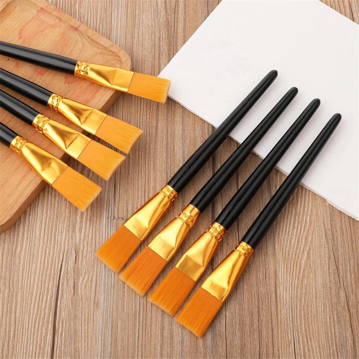 Juego de pinceles planos para acuarela, pinceles profesionales de 1 pulgada de ancho para pintura al óleo, 20 unidades