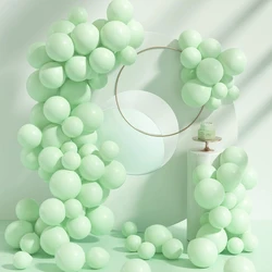 Pastel Mint Balloons Kit 12inch 5inch 80pcs Macaron Baby Shower Green Latex Balloon For Wedding Birthday Party Decorations
